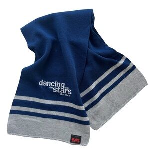 Dancing With The Stars The Tour Blue Gray Rectangle Knit Scarf 58” Leng. 10” Wid